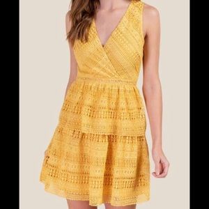 Francesca’s Yellow Crochet Summer Dress